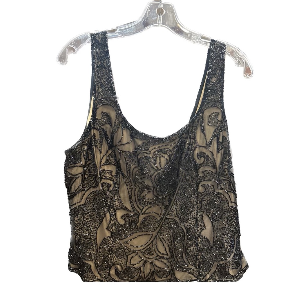 Sean Collection nude beaded tank.